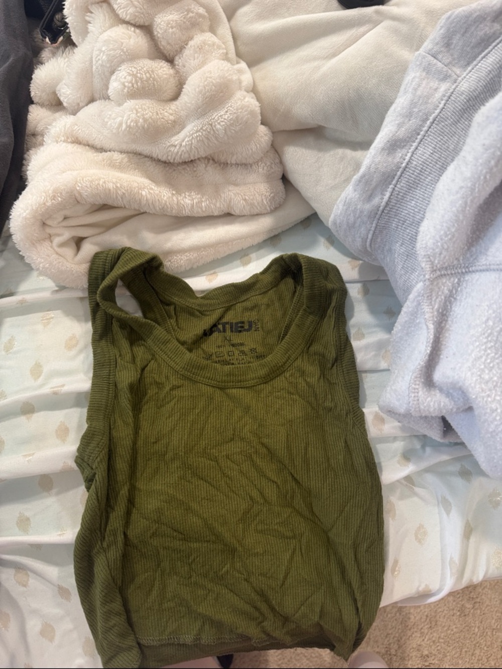 Katie J NYC Olive Ribbed Tank Top for Kids